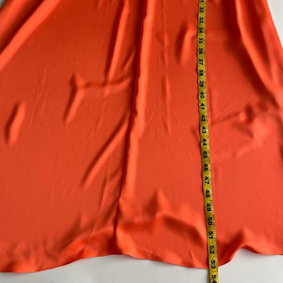NWT Rosetta Getty Twist Front Slip Dress Size 10 Orange Fluid Satin - Picture 14 of 16